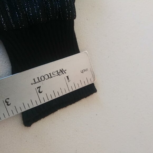 Absolutely Famous women's size S black and silver metallic long sleeve blouse - Picture 9 of 15